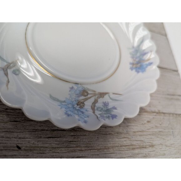 Haviland Limoges Bergere Set 2 Tea Cup and Saucer Vintage Blue Flowers France - Picture 9 of 13